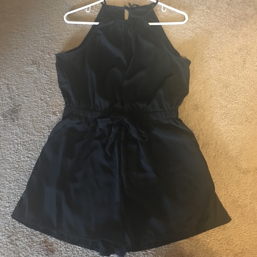 Becca black sleeveless romper size large